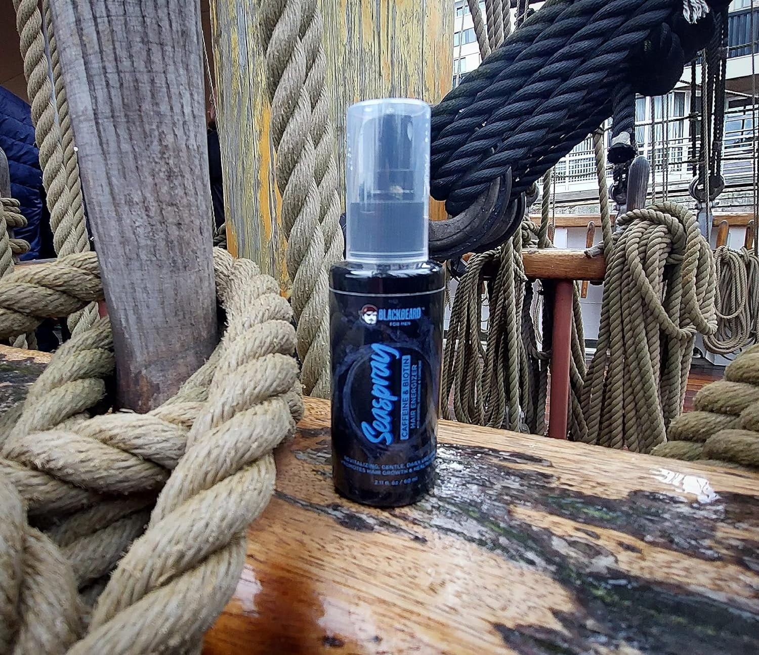 Blackbeard Seaspray Hair Energizer - Men'S Hair Serum Spray with Biotin and Caffeine, Volumizer for Thicker, Fuller Hair, Hair Thinning Treatment, 2.1 Fl Oz. (60 Ml)