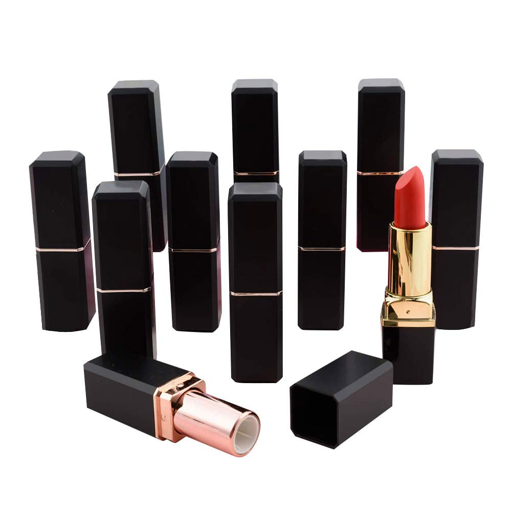 Lipstick Empty Tubes,10 Pcs Refillable Lip Balm Bottles DIY Lipstick Container for Self-Made Lipstick Containers Tubes