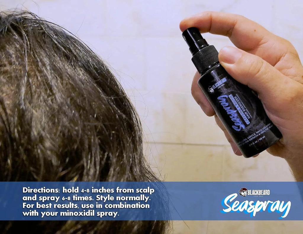 Blackbeard Seaspray Hair Energizer - Men'S Hair Serum Spray with Biotin and Caffeine, Volumizer for Thicker, Fuller Hair, Hair Thinning Treatment, 2.1 Fl Oz. (60 Ml)