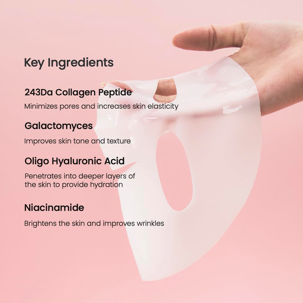 Bio-Collagen Real Deep Mask, Hydrating Overnight Hydrogel Mask, Pore Minimizing, Elasticity, Plumping Improvement, Korean Skin Care, Valentines Day Gifts for Her | 1.19Oz(34G) X 4Ea