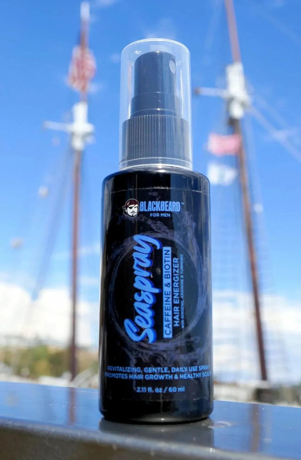 Blackbeard Seaspray Hair Energizer - Men'S Hair Serum Spray with Biotin and Caffeine, Volumizer for Thicker, Fuller Hair, Hair Thinning Treatment, 2.1 Fl Oz. (60 Ml)